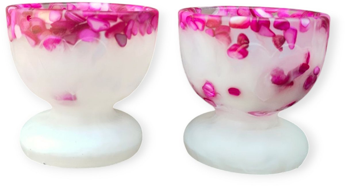Resin Art JR: Handgemaakte Eierdopjes / set van 2 stuks / Tafelaankleding