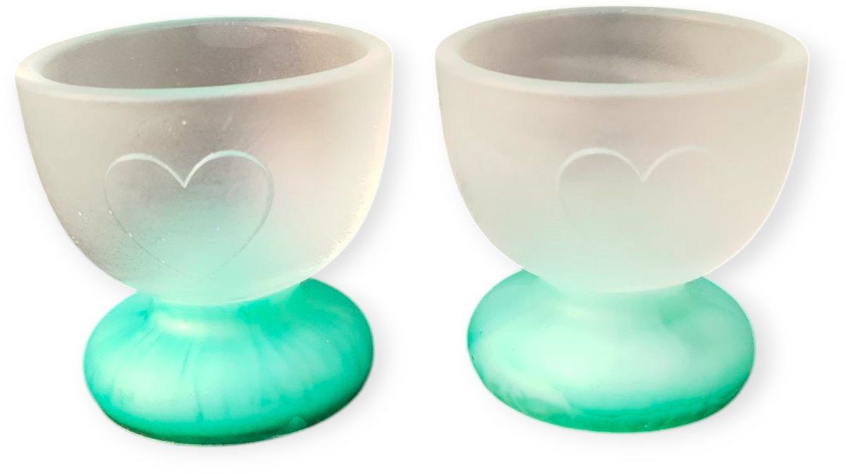 Resin Art JR: Handgemaakte Eierdopjes / set van 2 stuks / Tafelaankleding