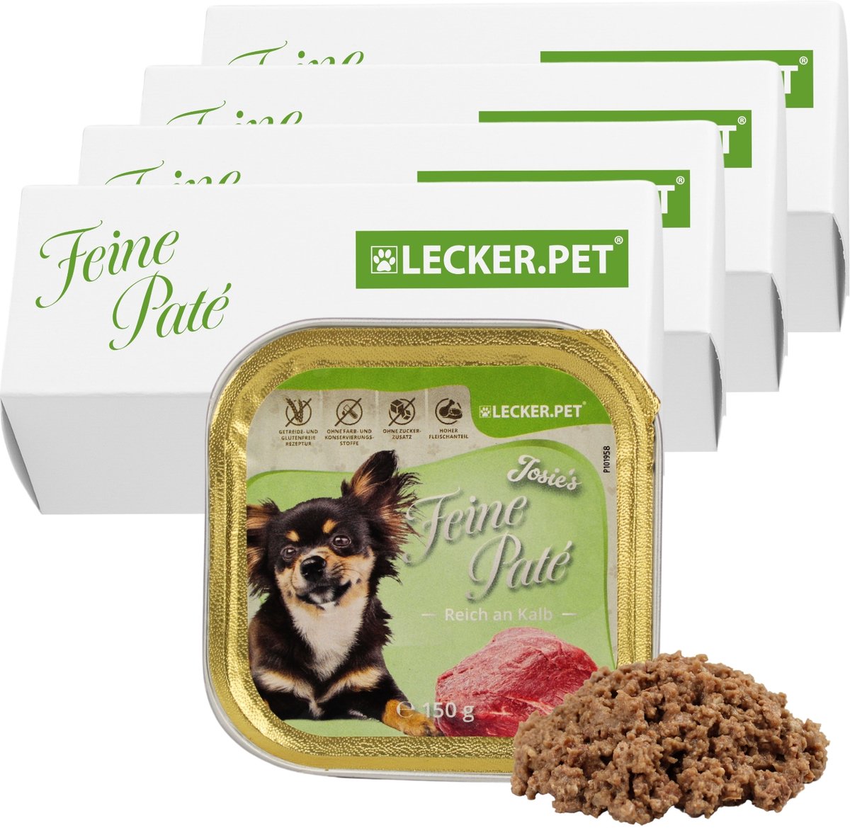 Lyra Pet 150 g Lecker.Pet® Josie's Feine Paté rijk aan kalfsvlees hondenvoer natvoer compleet voer