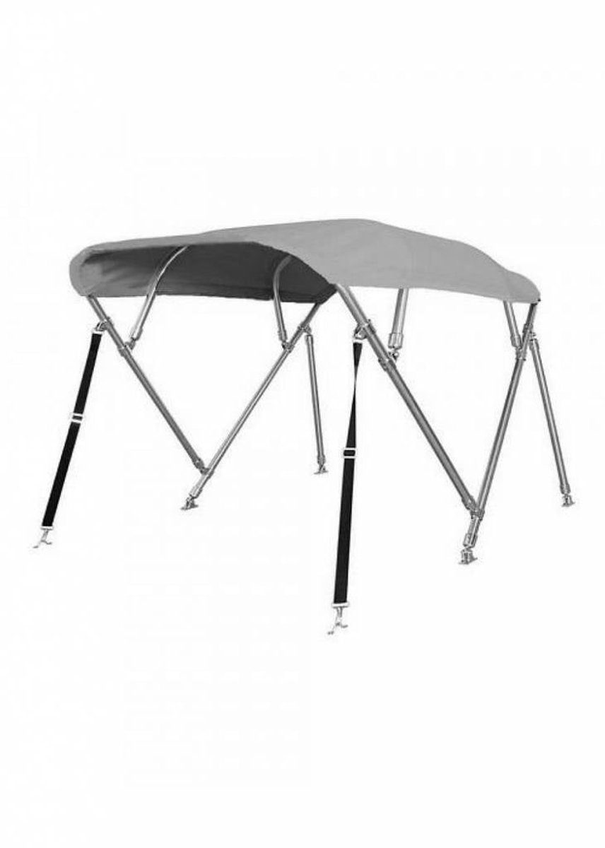 BREG Biminitop | RVS 4-boogs | Breedte 185 <> 198 cm - Hoogte 137 cm - Grijs doek