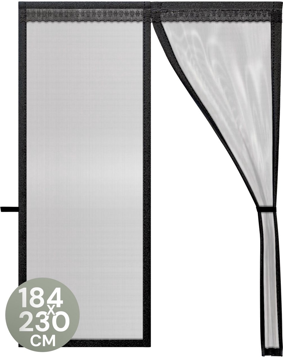 O'DADDY® Deurgordijn Deluxe FIBER - Magnetisch Vliegengordijn - Voor Nieuwbouw en Standaard Deuren - Eenvoudige Installatie - Deurhor Zwart - 184x230 cm op Prijzenvolger.com