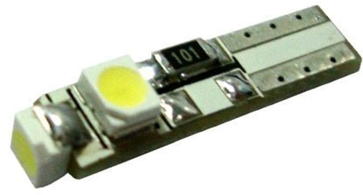 Auto LEDlamp 2 stuks | autoverlichting LED T5 | 3-SMD daglichtwit 6000K | CANBUS 12V DC