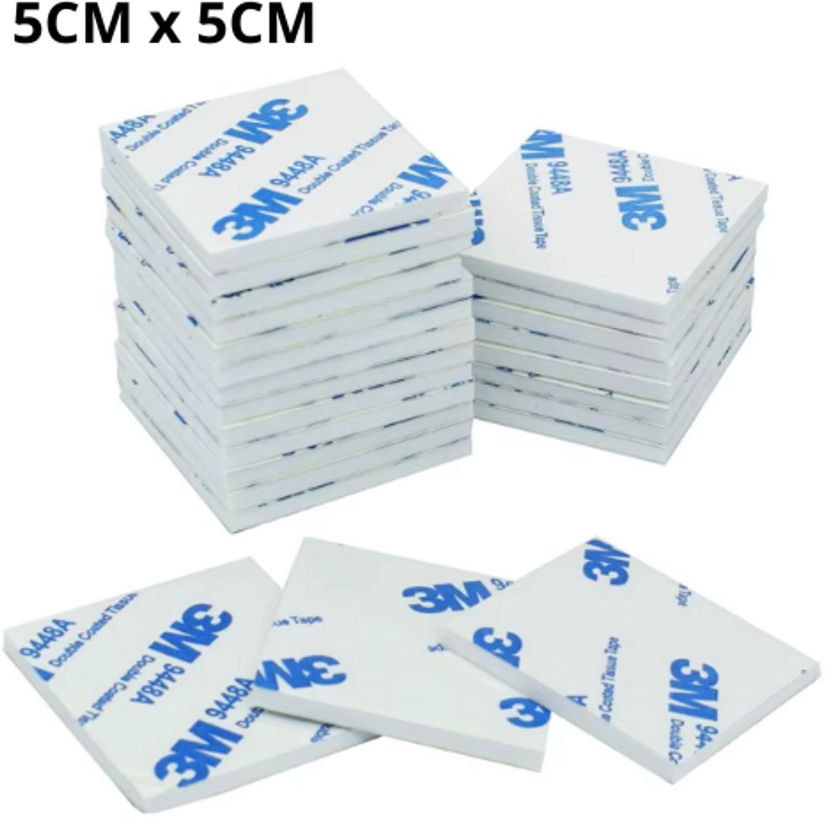 3M Dubbelzijdige Zelfklevende Tape - Vierkant - Stickers - Tape - Plakband - 50 x 50 mm