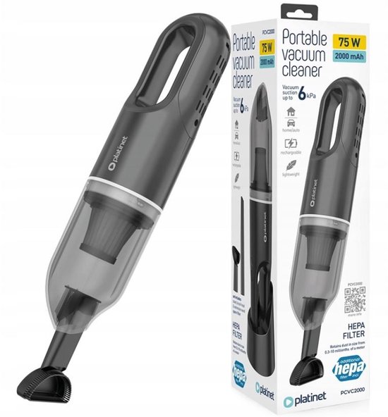 Platinet Draadloze Auto Stofzuiger - met HEPA-filter - - Platinet - €29,50