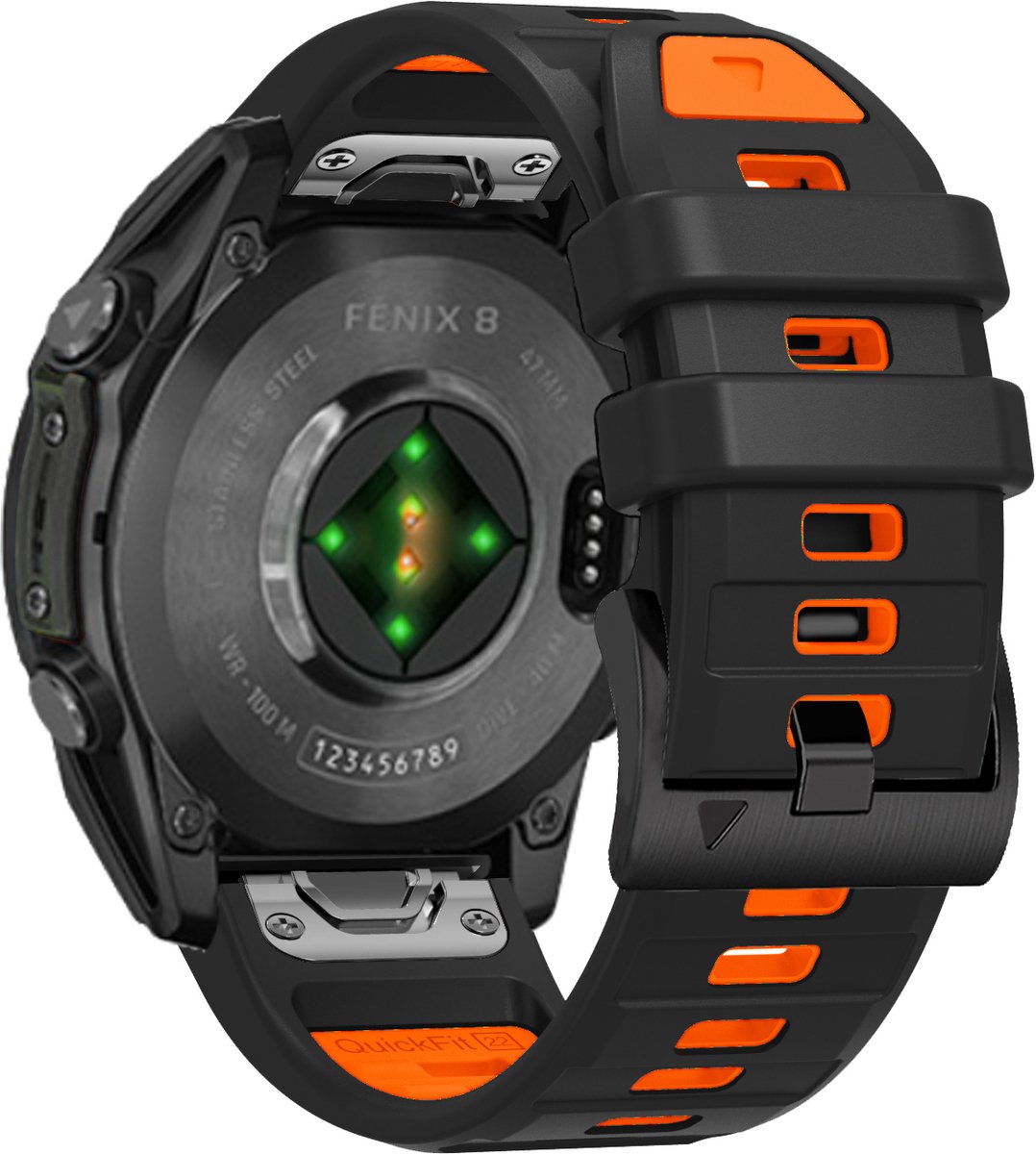 Stravo Dubbelkleurige Siliconen bandje in Fenix 8 Stijl voor Garmin Fenix 5s - Fenix 6s - Garmin Fenix 7s / Fenix 8 thumbnail 2