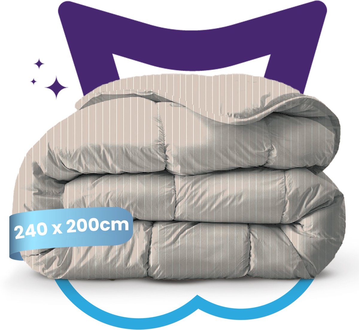 Slaapspeciaal Zomerdekbed Katoen - eazydekbed ® Series VIVIAN - Dekbed zonder overtrek + 2 KUSSENSLOPEN | 240x200 cm - Hoesloos dekbed - 100% Katoen - Bedrukt dekbed - Dekbed in kleur - Gekleurd dekbed - Lits Jumeaux Dekbed