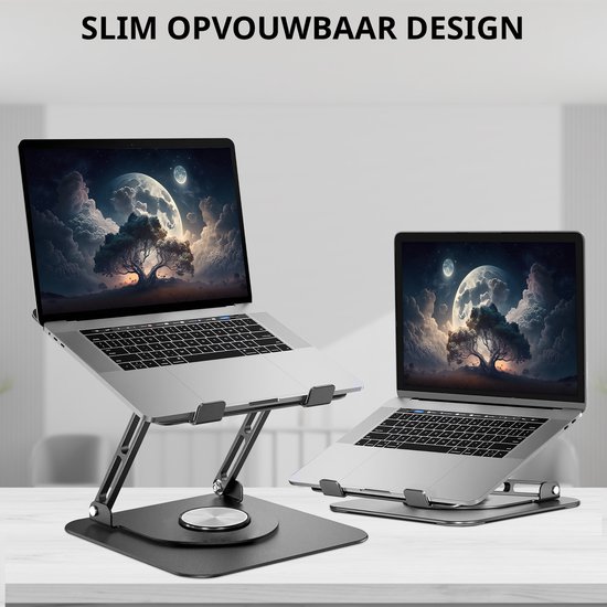 Villux Laptop Standaard Ergonomisch - Laptop Standaard Verstelbaar - Laptophouder - Laptopstandaard - Laptop Verhoger - Laptop Standaard Opvouwbaar - Inclusief Ebook - Inclusief Muismat