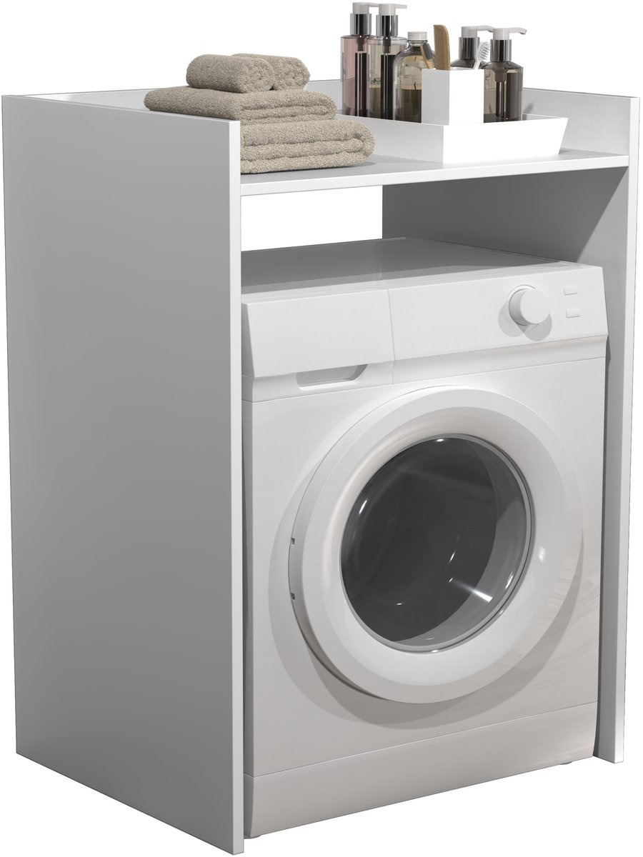 Wasmachine kast - wasmachine ombouw kast - wasmachine meubel - wit