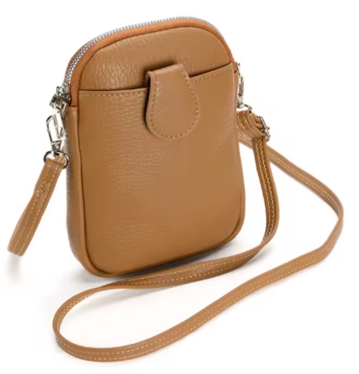 Innerlight® Dames tas – Dames Schoudertas van PU Leer – Kleine Crossbody Telefoontas – Bruin – Zacht PU Leer – Modieuze en Praktische Vrijetijdstas