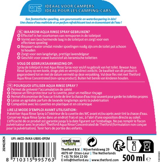 Thetford Aqua Rinse Spray 500 ml van Thetford — afbeelding 2