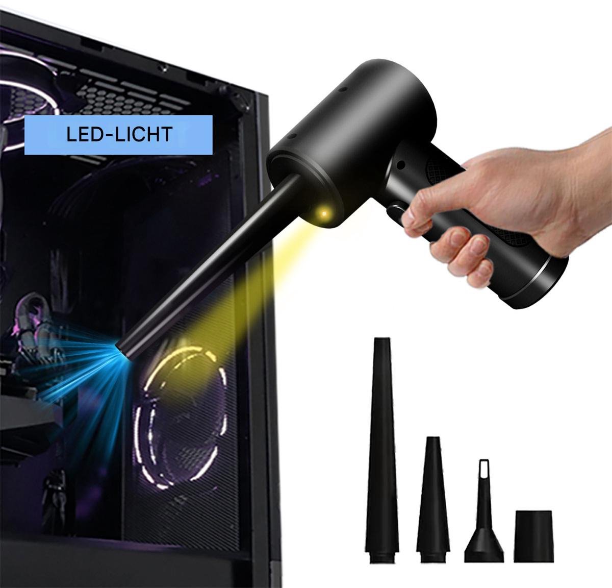 Elektrische stofblazer, Draadloze Luchtblazer 180000rpm perslucht Spray Cleaner USB oplaadbare Air Duster PC-reinigingsset voor Laptop Toetsenbord Auto Kantoorapparatuur Bank