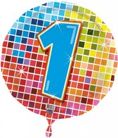 Helium Ballon 1 Jaar 43cm leeg - Multi Colour