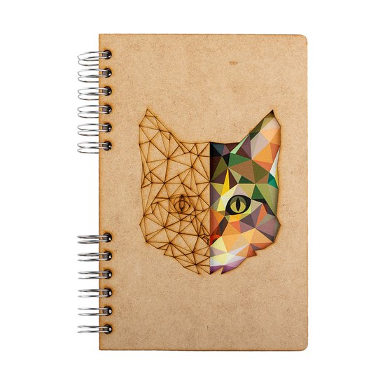 Duurzaam Houten Notitieboek – KOMONI – Cat – Kat – Gerecycled papier – Navulbaar – KAT