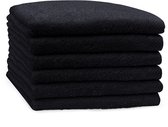 Bol.com Eleganzzz Handdoeken Set - Set van 6 - Handdoek 50x100cm - 420 gr/m2 - 100% Katoen - black aanbieding