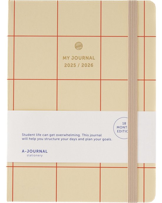 My Journal 18 Maanden Agenda 2025/2026 - Geruit Rood