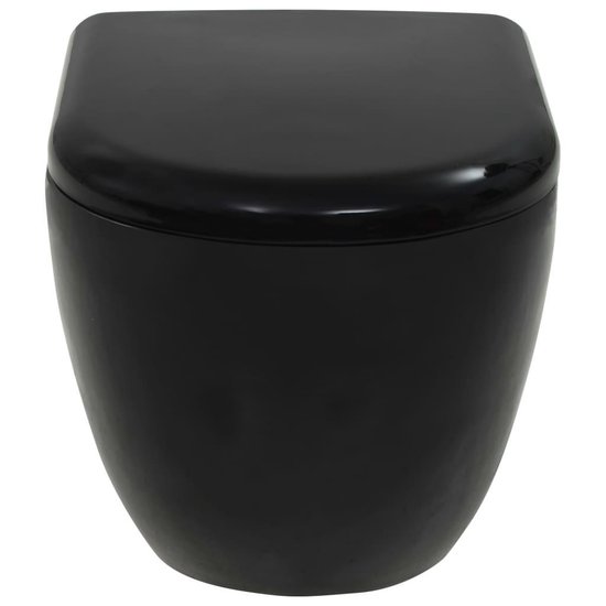 vidaXL Wandtoilet keramiek zwart