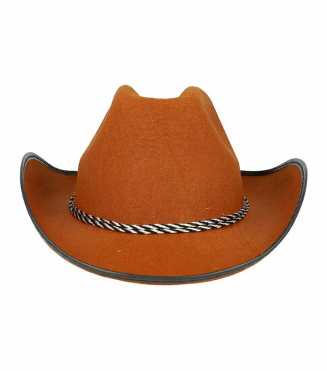 Haarsoires Cowboyhoed - Western hoed van vilt onesize - Bruin - Cowboy Hoed - Dames & Heren - Festival Carnaval Themafeest