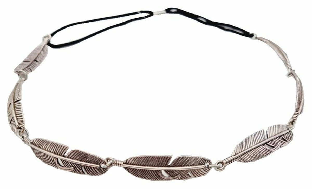 Haarsoires Haarband Bedels 1cm - Veren - Metaal - Zilver