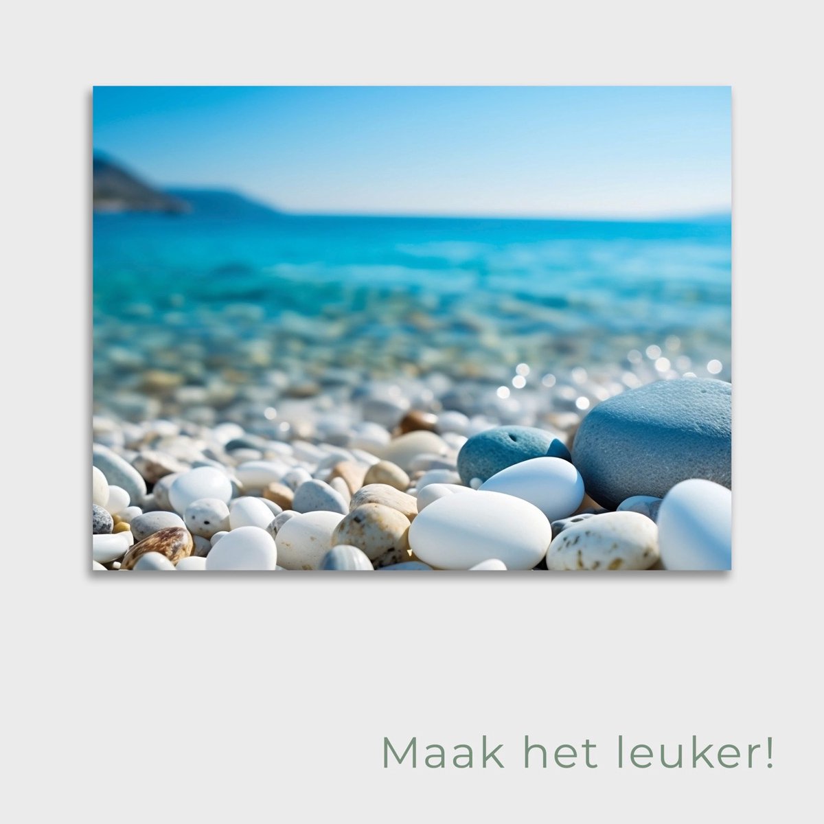 Tuinposter Kiezelstrand - Posters voor in de tuin - Tuindecoratie - Tuinposter - 80 x 90 cm