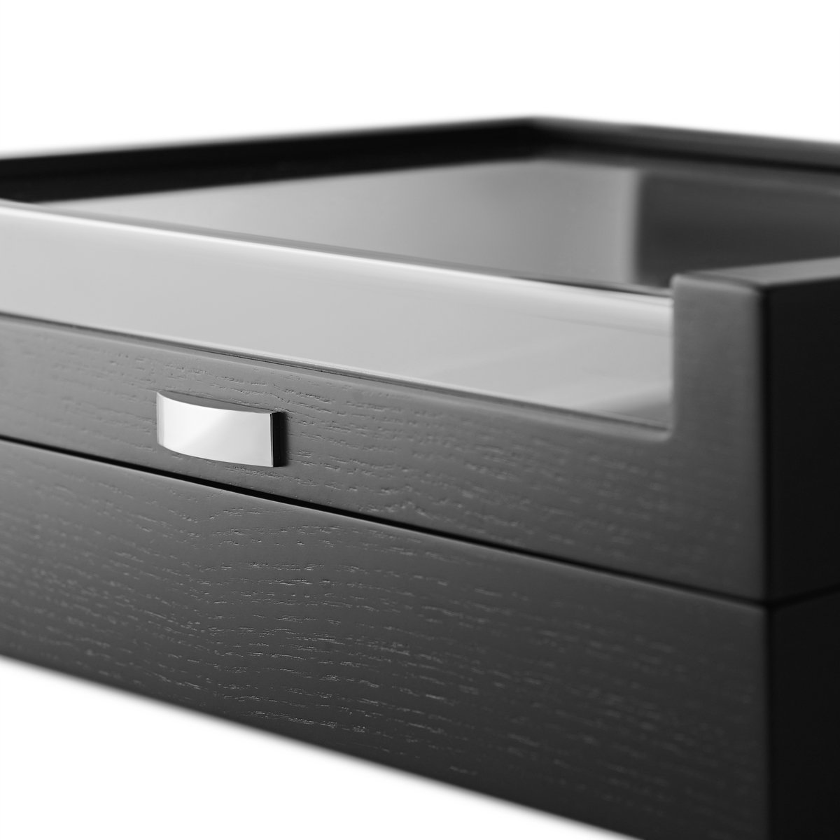 Zwarte Fineer Horloge Displaybox met 10 Vakken