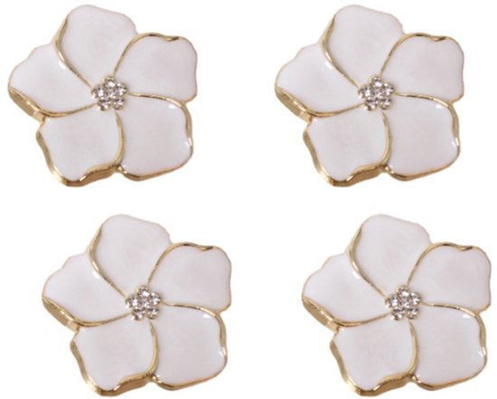 Lot de 4 poignées de meuble blanches pour tiroir et Boutons d'armoire , 4,3 x 4,3 cm, en alliage, avec Vis non fournies, trou de vis M4.
