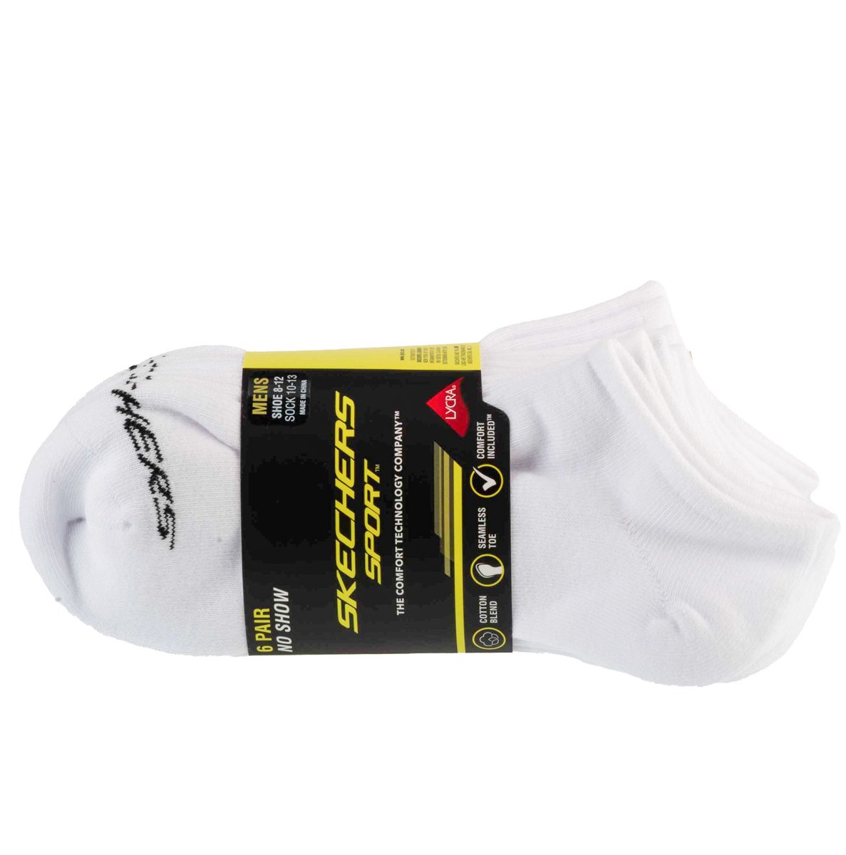 Skechers 6pk Men Mn Cotton Nshw Socks, Mannen, Wit, Sokken, maat: 41-46