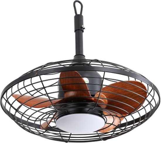 20 inch plafondventilator LED 18W 3CCT 5-bladen ABS DC motor met afstandsbediening en wandbeugel, zwart