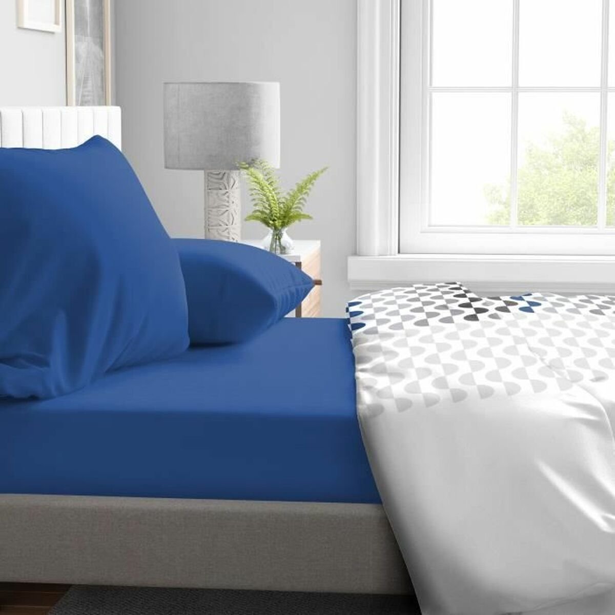 Verstelbaar onderlaken HOME LINGE PASSION HP71775 Blauw 180 x 200 + 30 cm