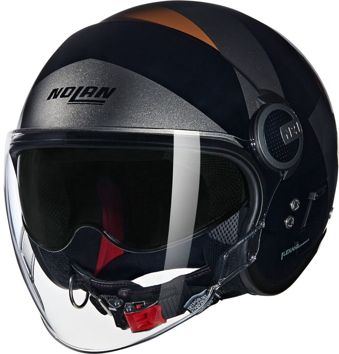 Nolan N21 Visor 06 Tangente 352 Zwart Grijs Terra Glossy Jethelm - Maat M - Helm