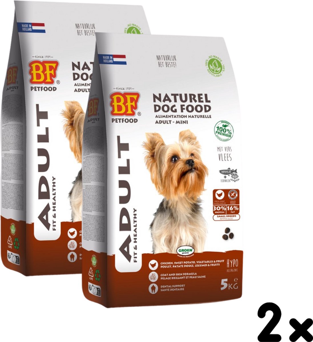 BF Petfood Small Breed Adult Hondenvoer 2 x 5 kg