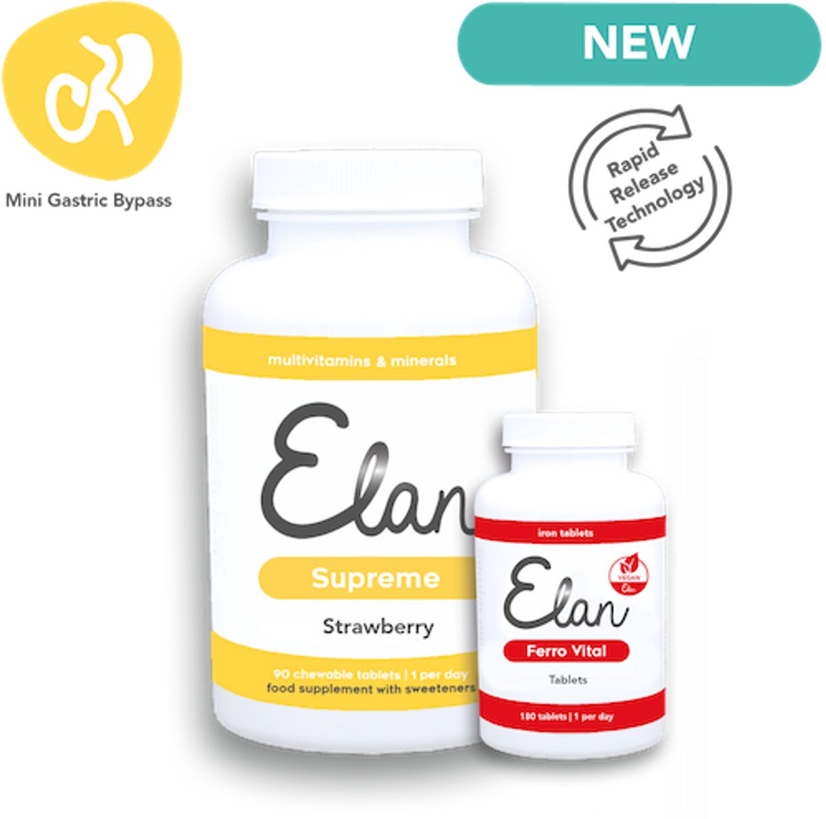 Mini Gastric Bypass - WLS Multivitaminen - Elan Supreme kauwtabletten - 90 kauwtabletten inclusief gratis Ferro Vital tabletten