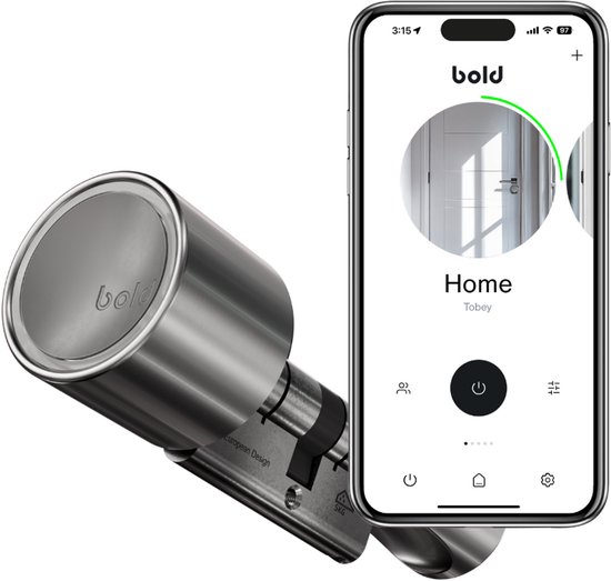 Bold Cilinder - Bold Smart Lock SX-33 - Slim deurslot - RVS - Zilver
