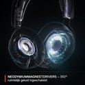 Doorzichtige weergave van de neodymium magneet drivers van de Steelseries headset.