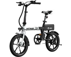 Hitway Elektrische Fiets BK35S - Trendy 16 Inch City Commuter EBike met Afneembare 36V 9Ah Lithium Batterij - Opvouwbaar E-Bike met 250W Motor