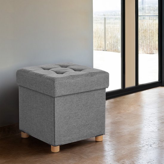 COSTWAY Sitzhocker mit Stauraum, Sitzwürfel aus Kunstleder, Sitzbox belastbar bis 300kg, Polsterhocker mit Deckel, Aufbewahrungsbox 40x40x40cm, Sitztruhe Cremeweiss