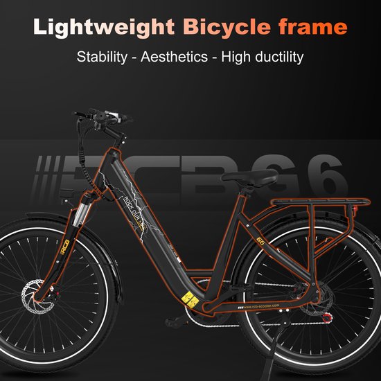 RCB G6 Elektrische Fiets - 27.5 Inch - 250W - 36V 13Ah -7 versnellingen- met App en NFC - Zwart van RCB — afbeelding 3