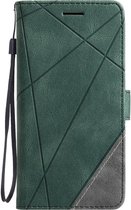 Hoesje geschikt voor iPhone 16e - Bookcase - Pasjeshouder - Portemonnee - Patroon - Kunstleer - Groen