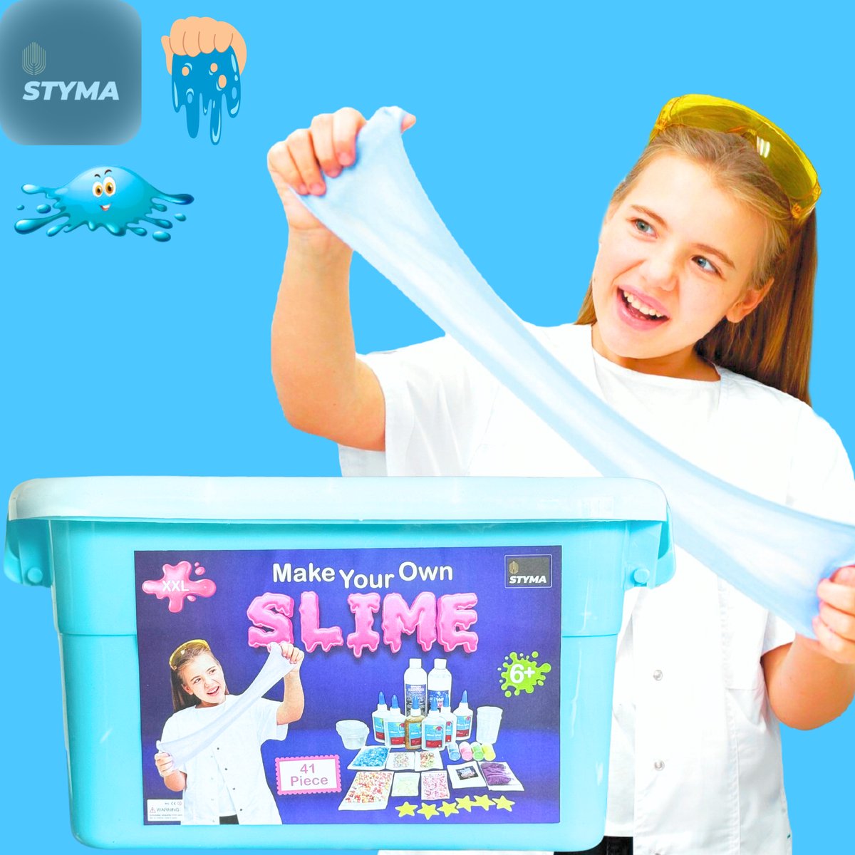 Styma - Slijm Maken - Slime - Slijm - DIY Pakket - Squishy Maker - Slijm Set - Glow in the Dark - Knutselen voor kinderen - Knutsel pakket - Sensorisch - 41 Pcs — afbeelding 5