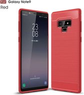 Samsung Galaxy Note 9 hoesje, gel case carbon look, rood - GSM Hoesje / Telefoonhoesje Geschikt Voor: Samsung Galaxy Note9