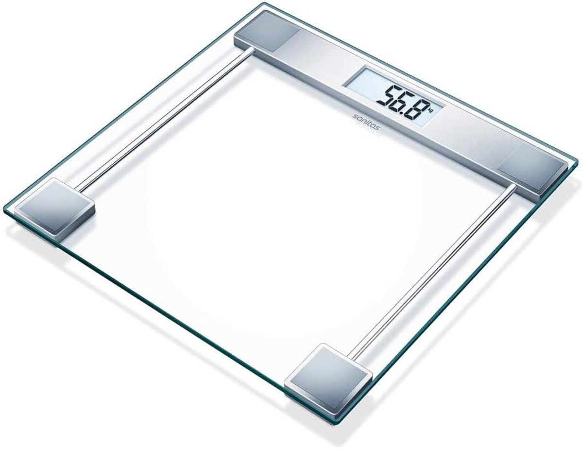 Moderne weegschaal met glazen plateau - Tot 150 kg draagkracht en groot display