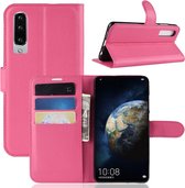 Huawei P30 hoesje - 3-in-1 bookcase - donkerroze - GSM Hoesje - Telefoonhoesje Geschikt Voor: Huawei P30