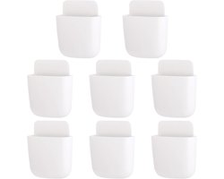 8 stuks - afstandsbediening houder - zelfklevend - Remote Controll Holder - organizer aan de muur - Muurhouder - Opbergdoos voor wandmontage - telefoon oplader, penhouder, organizer voor thuis, kantoor en school - ABS - 11.5*8*3.5 cm