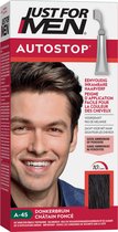 Just For Men Autostop Haarkleuring A45 Donkerbruin - Haarverf voor Mannen - Klaar in 10 minuten - Volledige of Gerichte Toepassing - Vrij van Peroxide en Ammoniak - Kant en Klaar - Eenvoudig in te Kammen