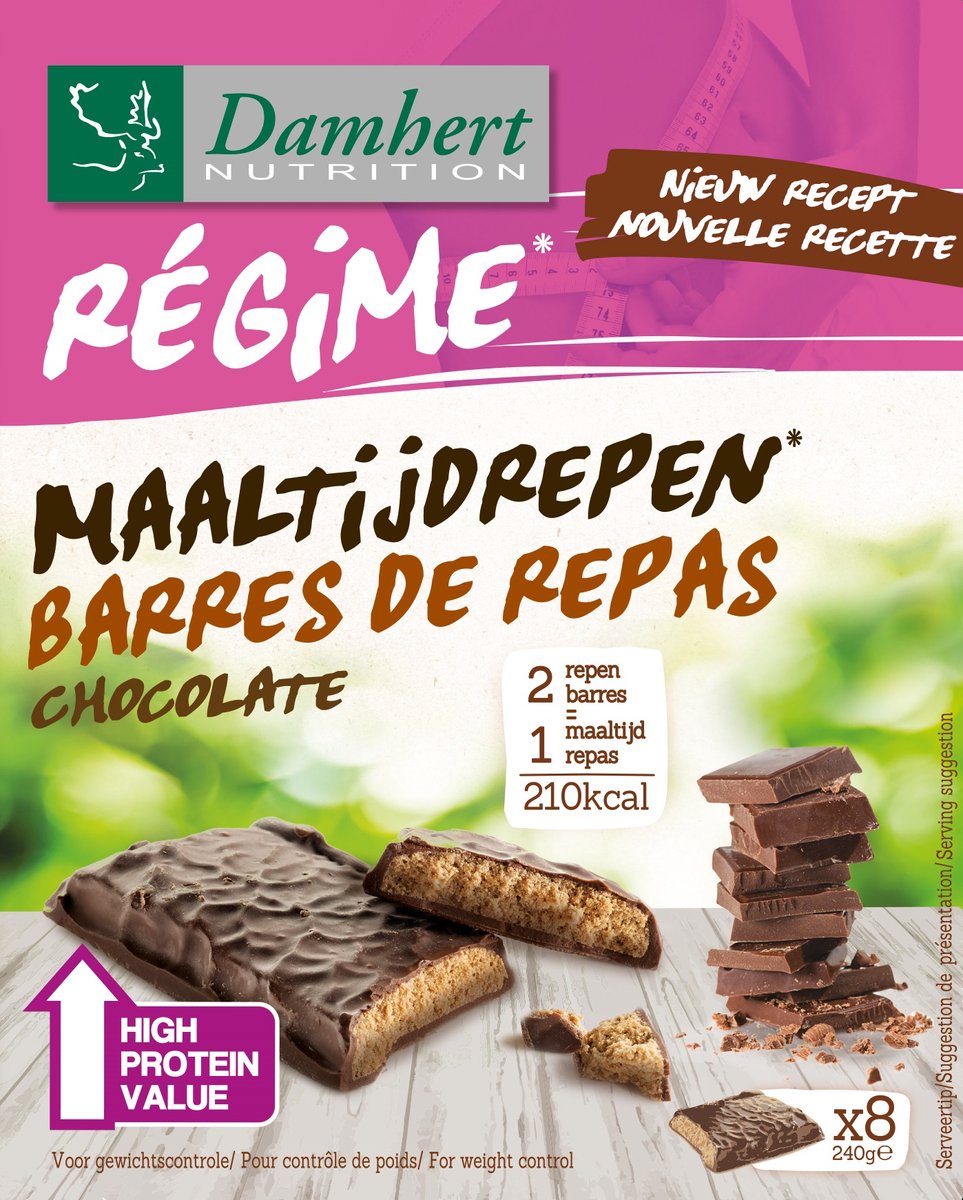 Goedkoopste Damhert Slim maaltijdrepen chocolade 240 gram