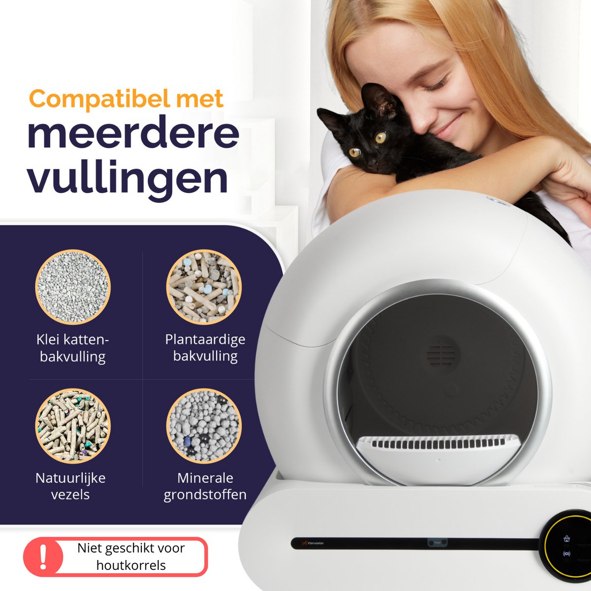 Viervoeter Fresh automatische kattenbak met drinkfontein thumbnail 5