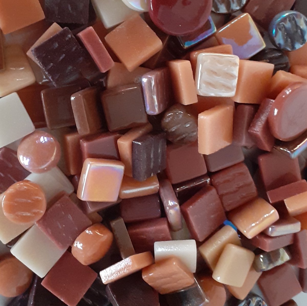 Bruin mix 500 gram BULK Glas Mozaïek steentjes