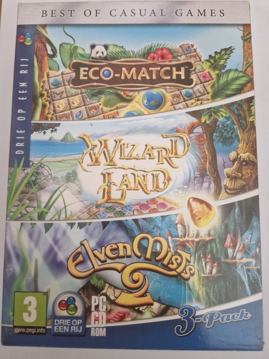 Best of Casual Games box Eco-Match, Wizard Land en Elven Mists 2 (PC games / Windows)