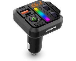Xssive Bluetooth FM Transmitter Draadloos - Carktit met 20W USB C Powerdelivery en Quick Charge oplader - Auto Handsfree Bellen - Ingebouwde Microfoon met Ruisonderdrukking - Carkit draadloos