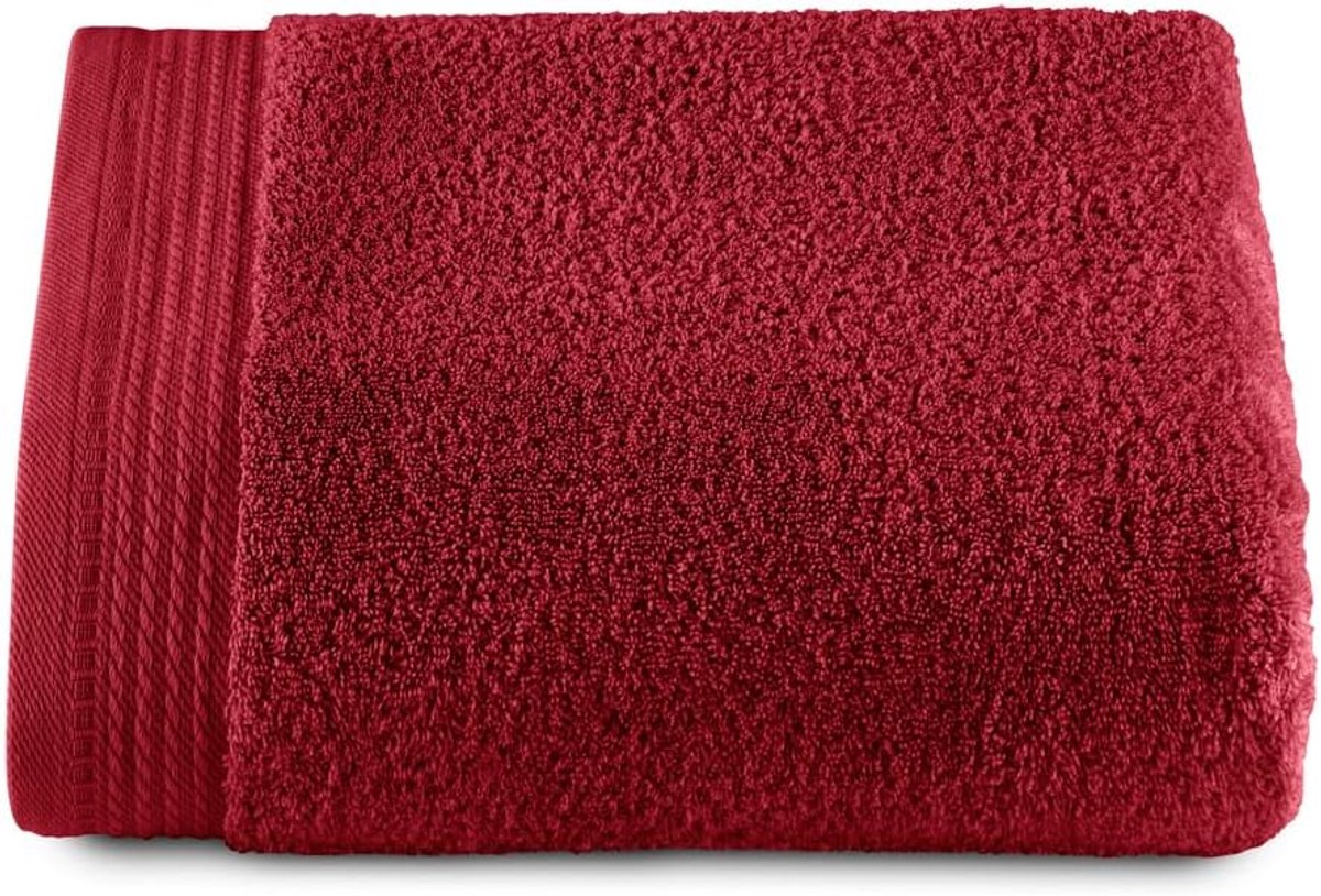Famanu - Premium – grote badhanddoeken – 1 grote douchehanddoeken – 100 x 150 cm – 100% katoen – 600 g – granaatrood