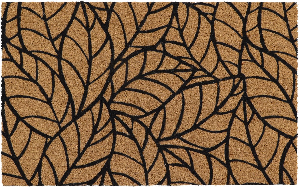 Luance Deurmat - anti slip - rechthoek - bladeren print - 75 x 45 cm - schoonloopmat - buiten Multi